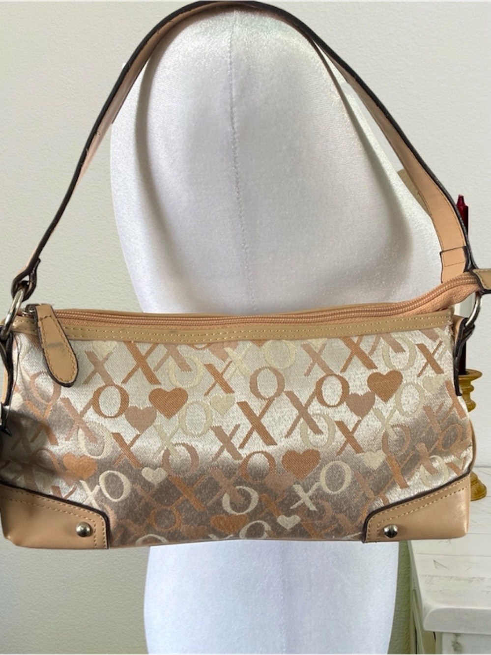NWT Beige XOXO Pattern Mini Shoulder Bag